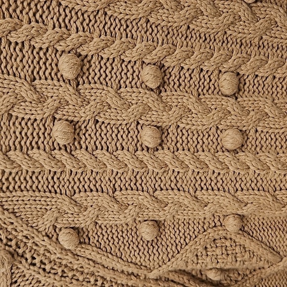 💕ARITZIA WILFRED💕 Alps Cardigan ~ Pom Pom Cable Knit Antique Beige Small - Picture 13 of 16